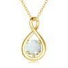 FANCIME White Opal Necklace October Birthstone Necklace for Women Yellow