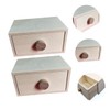 OSALADI 2pcs Wooden Storage Case High Capacity Drawer Organizer for