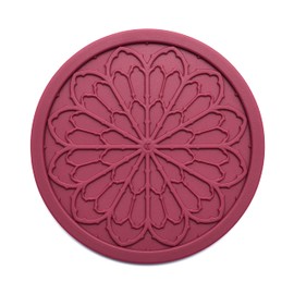 Silicone Coasters for Drinks - 6 Pack 4" Drink Coasters for Aesthetic Room Decor - Goth Accessories for Kitchen Gadgets by COASTERFIELD (Purple)