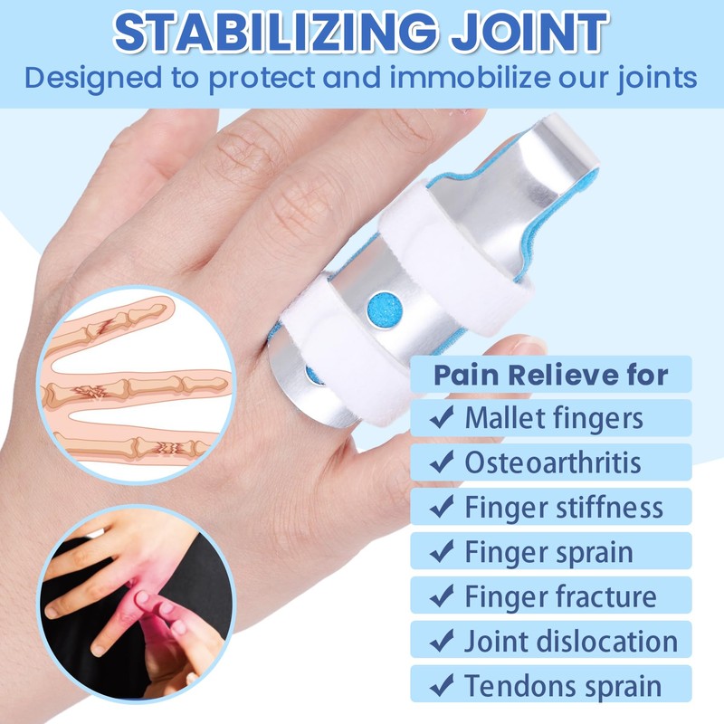 Wisesso Finger Splint, 3pcs Finger Brace Joint Stabilizer Knuckle Immobilization