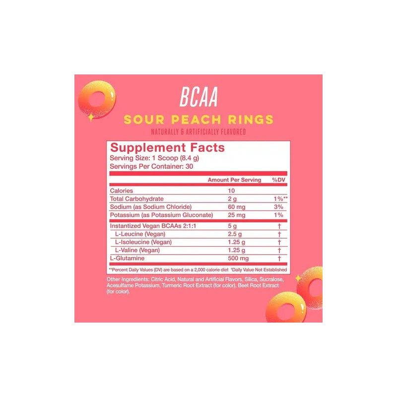 Alani Nu Bcaa Sour Peach Ring | Aminoácidos Esenciales De