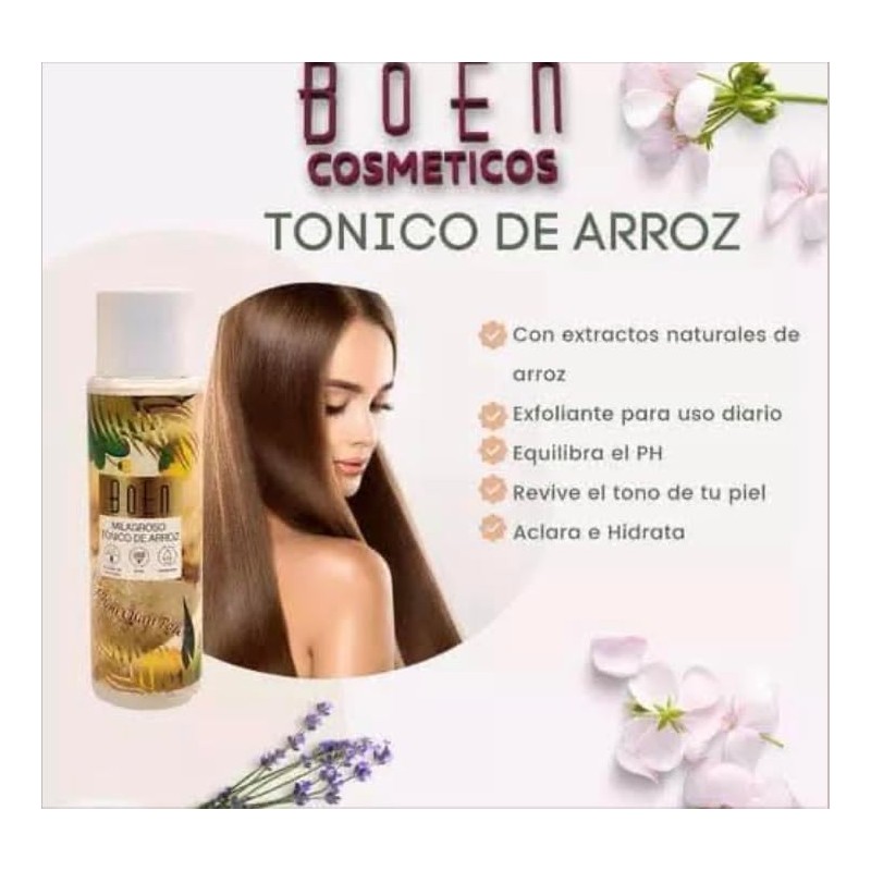 BoEn Tónico de Arroz Milagroso, con Extractos Naturales, Exfoliante, Equilibra