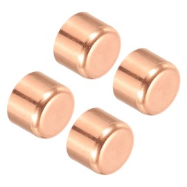 PATIKIL 1 Inch ID Copper Pipe End Cap, 4 Pack Copper Fitting Cap Sweat Plug Solder Connection for Plumbing HVAC Air Conditioner, Copper Tone