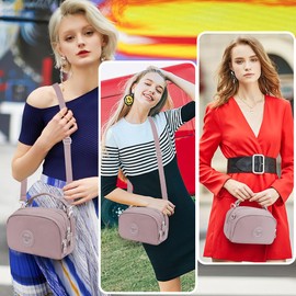 REETEE Small Shoulder Bag Women's Waterproof Nylon Crossbody Bag with Multiple Pockets, Stylish Handbag Women's Shoulder Bag with Removable Shoulder Strap, light purple