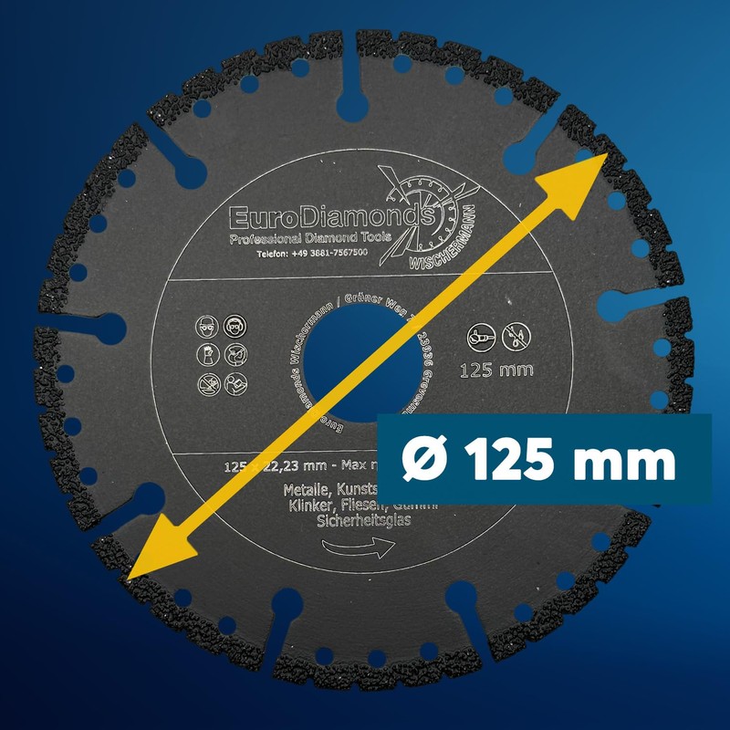 EDW Professional Diamond Cutting Disc 125 mm for Cutting Plastic