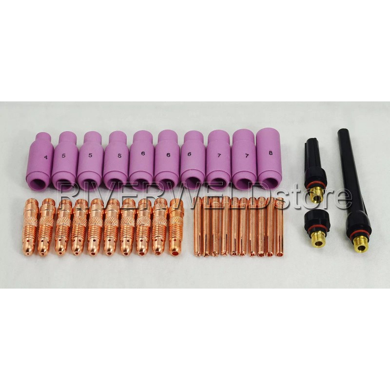 RIVERWELDstore TIG Collet Body Alumina Nozzle Ceramic Cup Assorted Kit