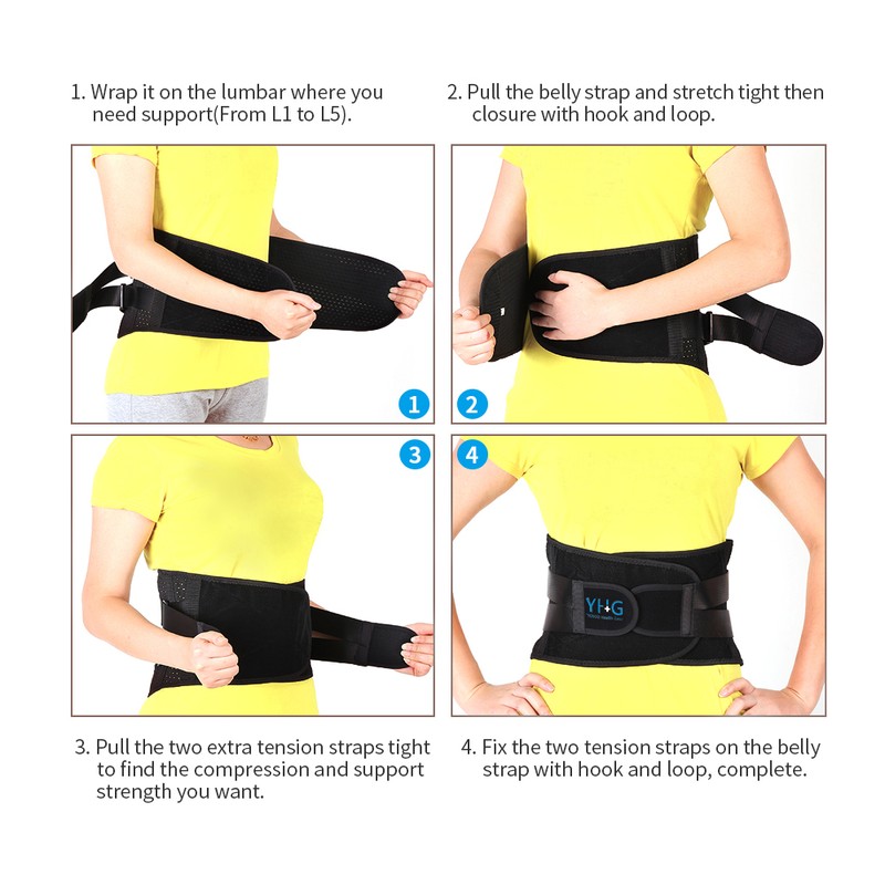 Posture Therapy Lumbar Brace Belt Lower Back Brace with Support