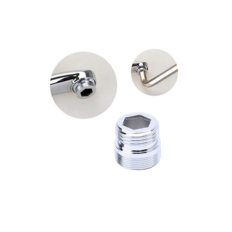 Vogueing Tool Faucet Adapter, 1/2" Thread Connector, Solid Metal Aerator