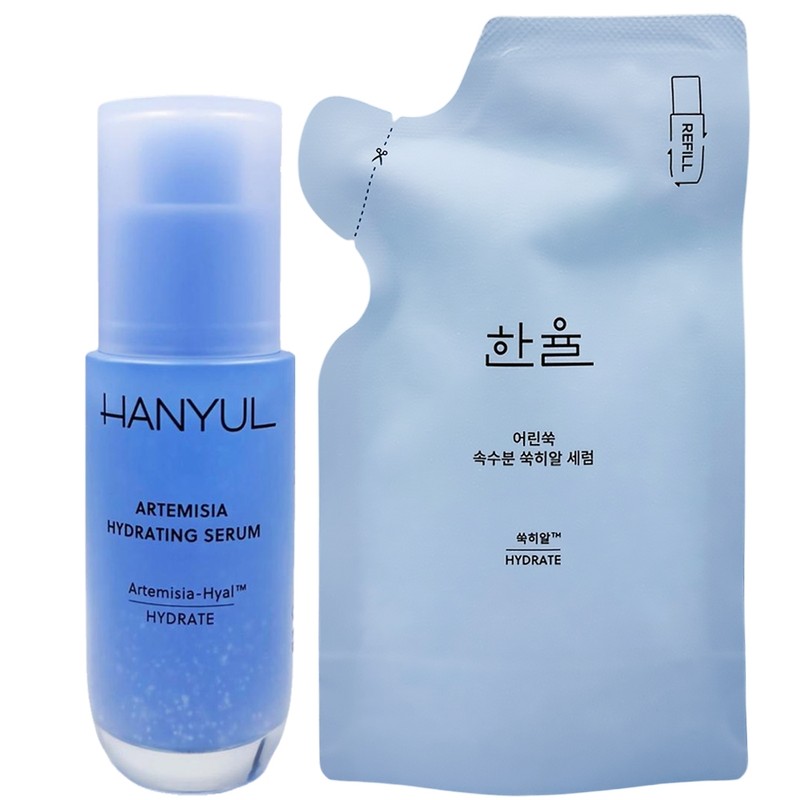 NEW Hanyul Young Mugwort Inner Moisture Mugwort Hyal Serum 40ml+40ml