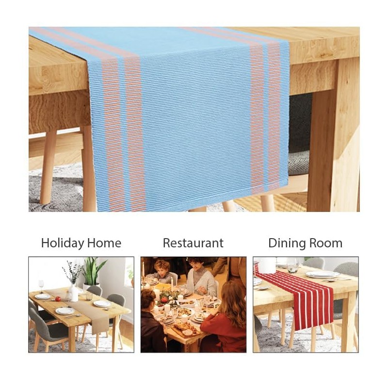 Encasa XO Dining Table Runner 13"x94" | Yarn Dyed Fine