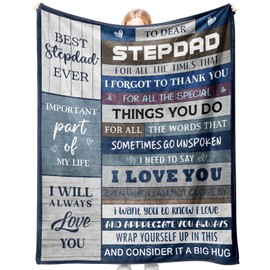 Step Dad Gifts for Fathers Day, Step Dad Birthday Gifts - Soft Flannel Blanket Throw Presents for Step Dad's Birthday, Christmas, Valentines