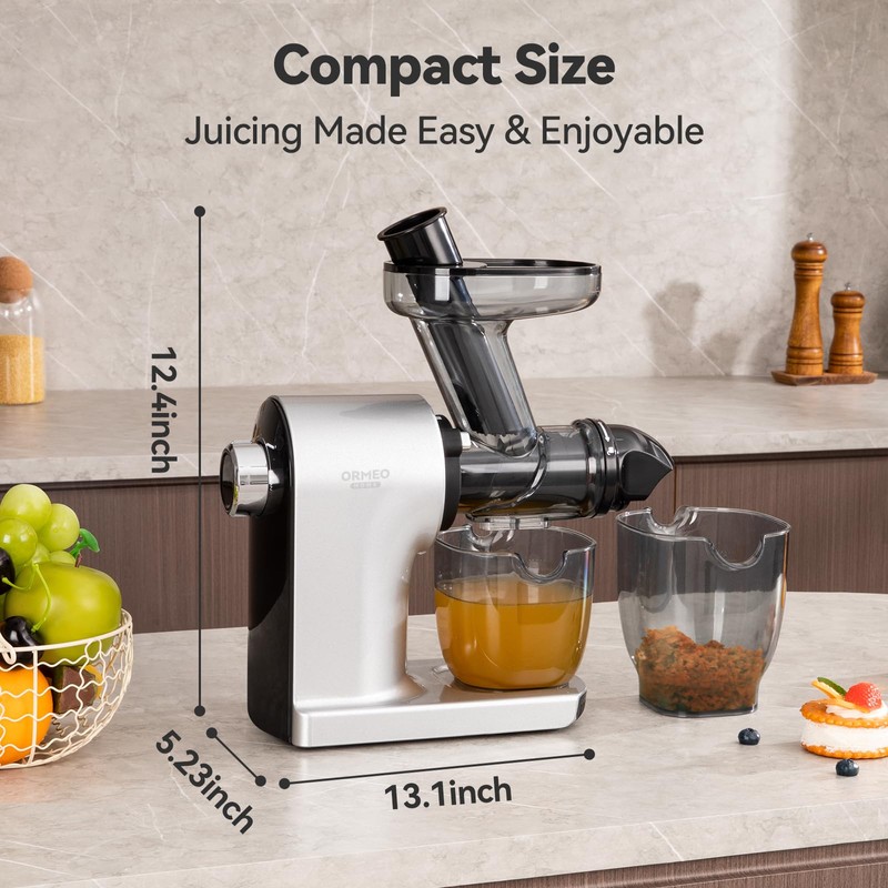Juicer Machines,ORMEO HOME Cold Press Juicer with 3.60"Large Feed Chute