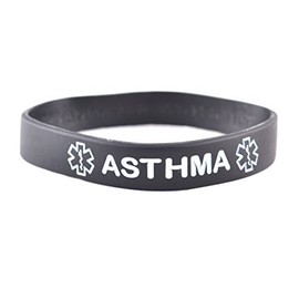 Goods For Giving Asthma ID Bracelet Wristband - Black - 6 Inches
