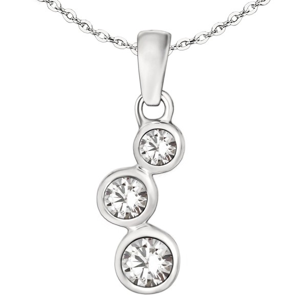 CLEVER SCHMUCK Women's Necklace Pendant with 3 Zirconias 11 x