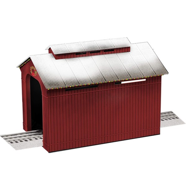 Lionel Christmas, Electric O Gauge Model Train Accessories, Lighted Christmas Half Covered Bridge (1929090)