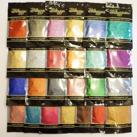 Blinggasm Premium Solvent Resistant Polyester Glitter 3.5 oz by Weight .008 or .015 for Tumblers Decoration Crafts Nails Cosmetics Body Paint (Holographic #4 LB201 Red Gold, .015 (1/64") 3.5 oz)