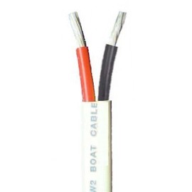 Lawrence Marine Duplex Tinned Marine Wire, Boat Cable, Made in USA (25 Foot, 8/2 AWG Duplex Red/Black)