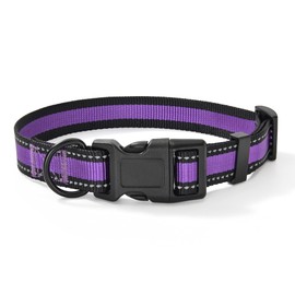 Mile High Life Dog Collar | Nylon Reflective Dog Collars | Light Weight Puppy Collars | Purple Dog Collars for Small Dogs (Purple, X-Small)