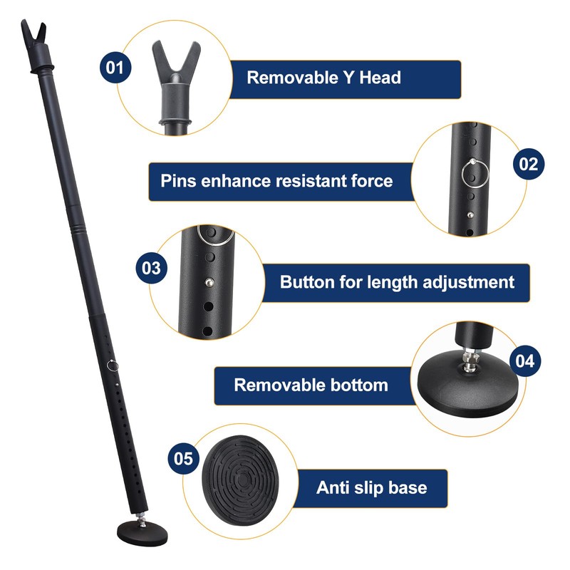 Door Security Bar, 1.25Inch Diameter Heavy Duty Security Bar with