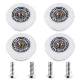 19mm Shower Door Rollers Replacement Part, 304 Stainless Steel Shower Door Wheels Runners, Bathroom Sliding Track Wheels, 4PCS