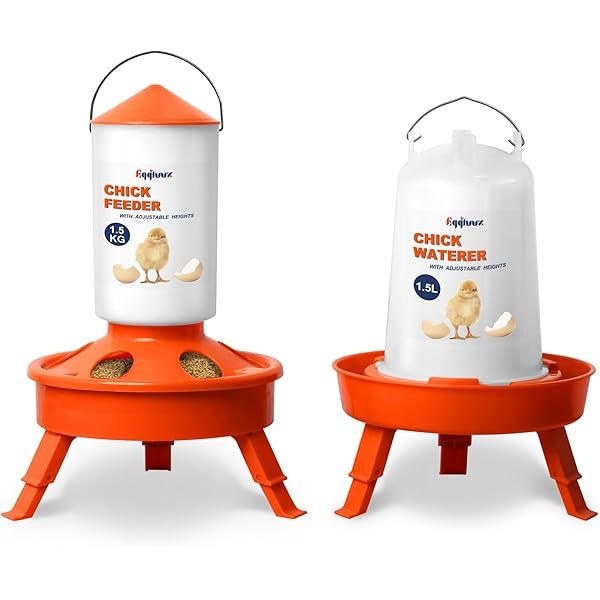 Chick Feeder and Waterer Kit, Top Fill 1.5kg Chick Feeder