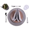mon bijou® - 6 pleasantly soft fabric napkins, grey-white stripes,