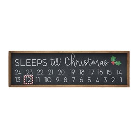Christmas Countdown Calendar with Says-Sleeps Till Christmas Funny Wood Sign Decor