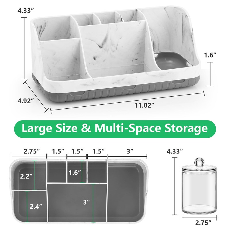 GFWARE Bathroom Toothbrush Holder Set with 2 Pack Qtip Holder