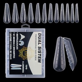 120 Stück Nagelformen aus Mandel, duales System, Acryl, Nagelform, schnell aufzubauen, künstliche Nägel, UV-Gelnägel, Maniküre-Werkzeuge zur Verlängerung der Nägel