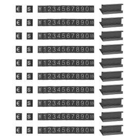 PATIKIL Price Cube Display Price Blocks Adjustable Removable Number Price Stand Black Counter Price Display for Retail White on Black, Hundred Digit, 15 Set