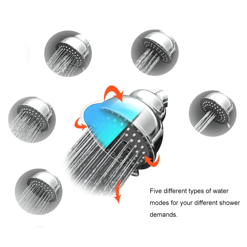 G1/2in 5 Functions Adjustable Shower Head Top Spray Head for