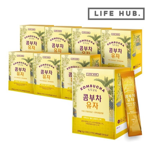 Life Herb Kombucha Yuzu 8 sets (5g x 240 packets), single option / 라이프허브 콤부차 유자 8세트(5g x 240포), 단일옵션