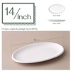 DOWAN 14" White Serving Platters for Entertaining, Oval Serving Plates,