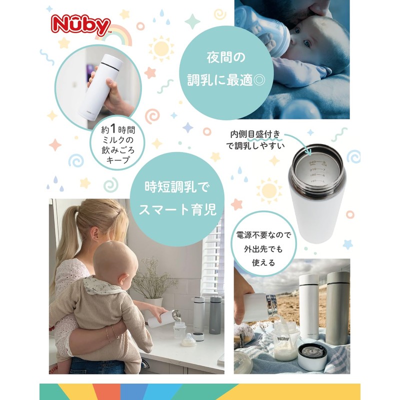 Nuby RapidCool NU-1545 Stainless Steel Bottle for Milk Preparation, Heat
