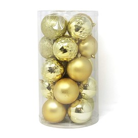allgala - Juego de 20 Bolas de Adorno de Navidad Grandes de 3 Pulgadas (8 cm) para árbol de Navidad, Estilo 4, Color Dorado