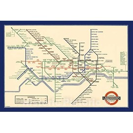 Historic Map - Pocket Map, London Underground Transport. 1938 - Vintage Wall Art - 24in x 16in