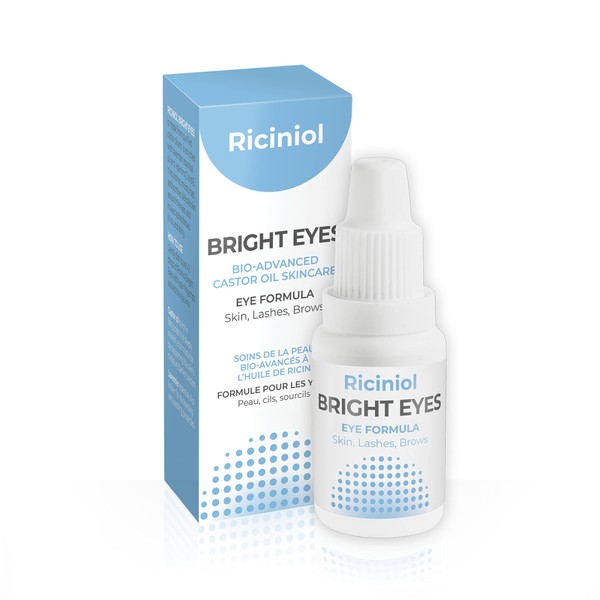 Riciniol Bright Eyes - Under Eye, Puffy Eyes, and Dark Circle Treatment, Bio-Adnvanced Castor Oil Skin Care Around the Eyes, Enriched with Vitamins C, E and Lavender Essential Oil, 15ml (Pack of 1)