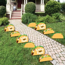 Big Dot of Happiness Taco ‘Bout Fun - Lawn Decorations - Outdoor Mexican Fiesta Yard Decorations - 10 Piece