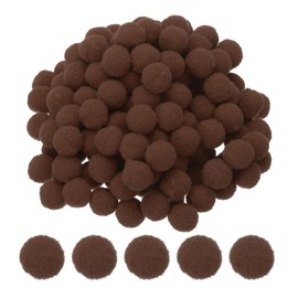 PATIKIL 0.6inch Pom Poms for Crafts, 500pcs Small Pompoms for Crafts Mini Puff Balls Bulk High Elasticity Fuzzy Balls for Hats Christmas Art DIY, Brown