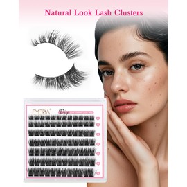 EMEDA Natural Lash Clusters C Curl Wispy Eyelash Cluster Mix 8-16mm Natural Look Cluster Lashes DIY Lash Extensions Individual Lashes Super Thin Band (DL11)
