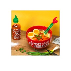 Huy Fong Foods Sriracha Bowl Of Heat Hot Sauce Gift Set Best By 7-2025 Bowl Chopsticks Bottle