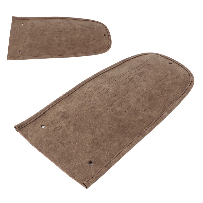 Motorcycle Fender Bib Cover Artificial Leather Decorative Pad Flame Pattern