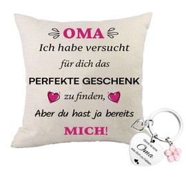 jenich Grandma Gifts for Birthday Christmas Gift for Grandma Birthday Gift for Omar Cushion Cover 45 x 45 cm Gift Ideas Mother's Day Gift for Grandma Christmas New Year