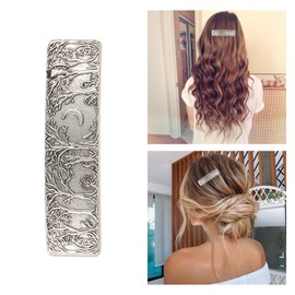 Vintage Silver Hair Clips Retro French Forest Moon Metal Hair Barrettes for Women and Girls Hair Accessories