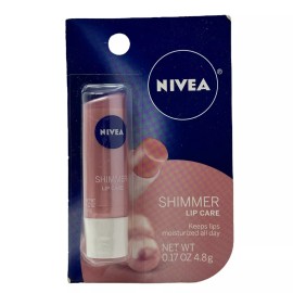 NIVEA 5 Pack Nivea Shimmer Lip Care 0.17 oz Shea Silk Pearly HTF Discontinued Formula