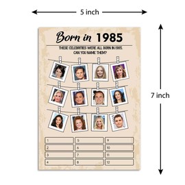 40th Birthday Party Games, Born in 1985 Games, Birthday Party Supplies for Adults, Pack of 30 Cards