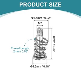 sourcing map GPU Spring Screws, 15pcs M2x9mm 5.5mm Spring OD GPU Graphics Card Back Plate Heatsink Screws Computer Fan Fixed Screw, Silver
