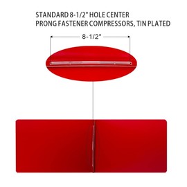 ESKEAR Fiberboard Binder Folder, Sheet Size 11" x 17", with 3" Capacity 220mm Long Metal Prong Paper Fastener, for Pressboard Report Cover, Red, 8 per Box