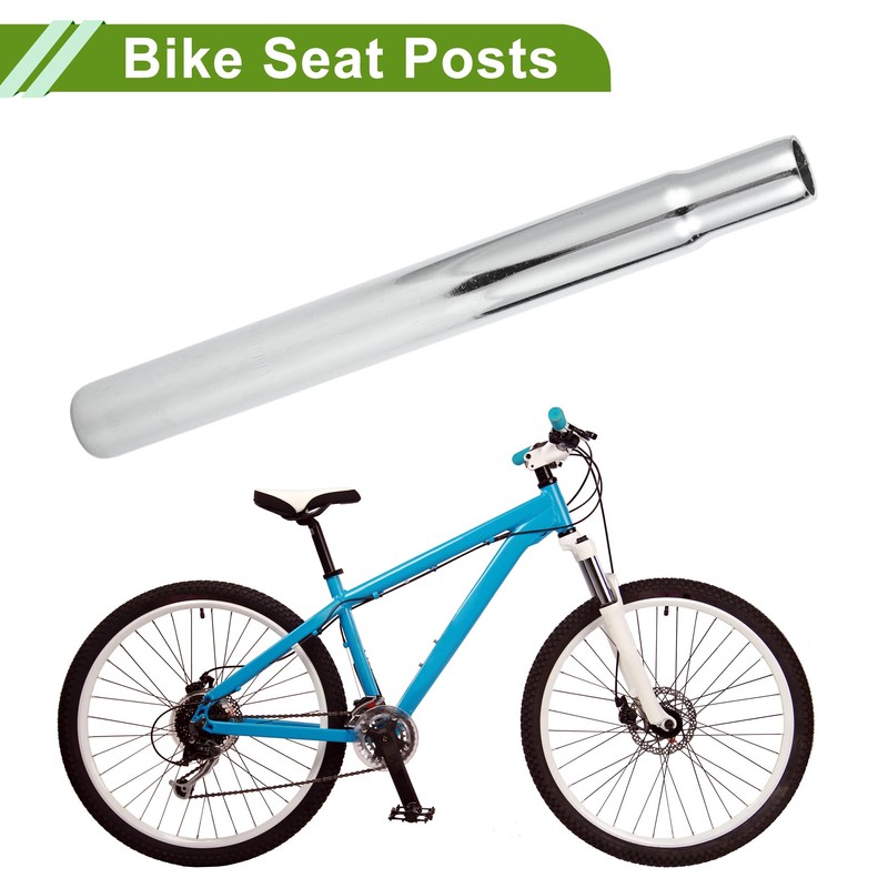 HOPESPANNER Universal 25.4x250mm Silver Tone Bicycle Seatpost Durable Bicycle Saddle