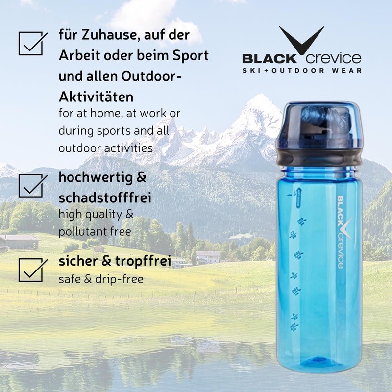 Black Crevice Tritan Bottle, Blue, 22.5 x 7 x 7